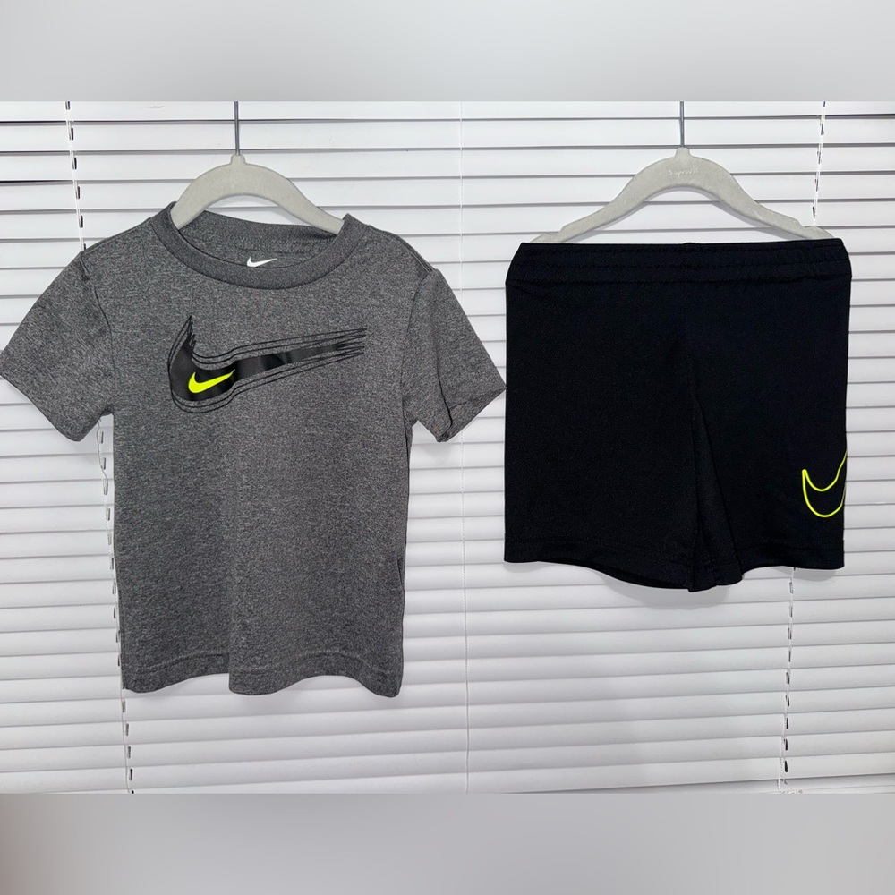 Nike Gray Tee and Black Shorts Set
